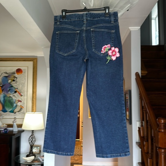 Tommy Hilfiger Embroidered Cropped Jeans Sz 10 - Picture 6 of 10